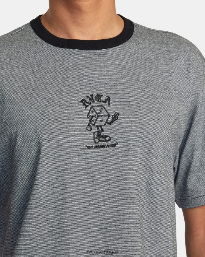 roupas RVCA homens camiseta morena preto N00F2H522