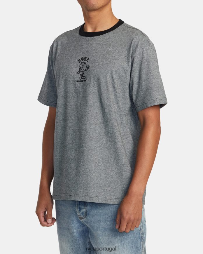 roupas RVCA homens camiseta morena preto N00F2H522