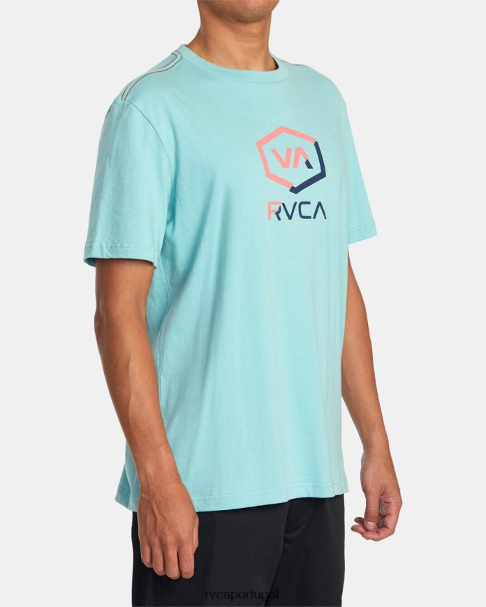 roupas RVCA homens camiseta mudada Nilo azul N00F2H1050