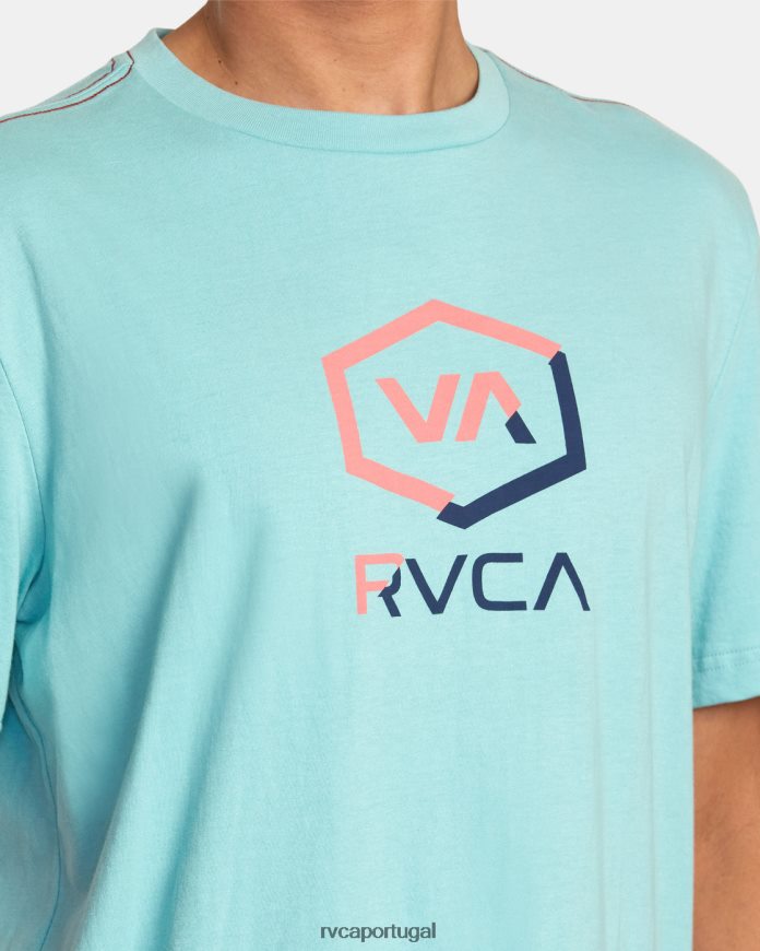 roupas RVCA homens camiseta mudada Nilo azul N00F2H1050