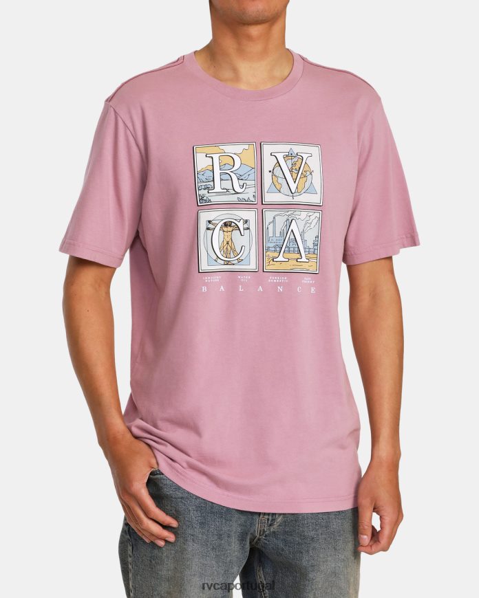 roupas RVCA homens camiseta natural lavanda N00F2H986