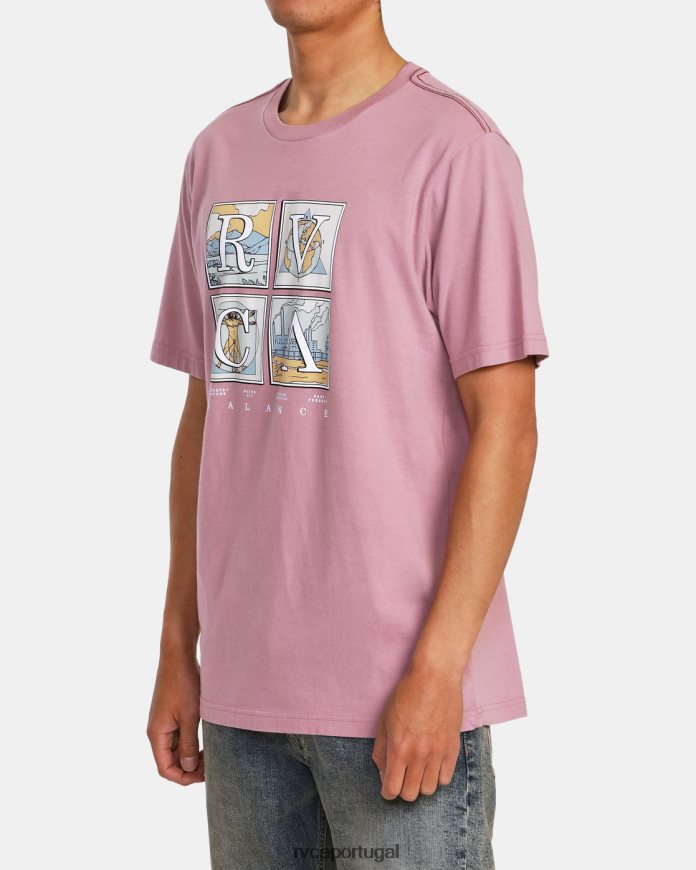 roupas RVCA homens camiseta natural lavanda N00F2H986