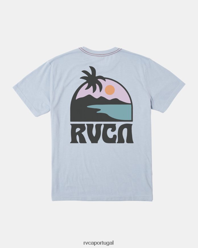 roupas RVCA homens camiseta pôr do sol déjà azul N00F2H165