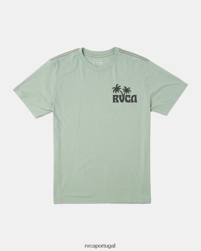 roupas RVCA homens camiseta pôr do sol névoa verde N00F2H305