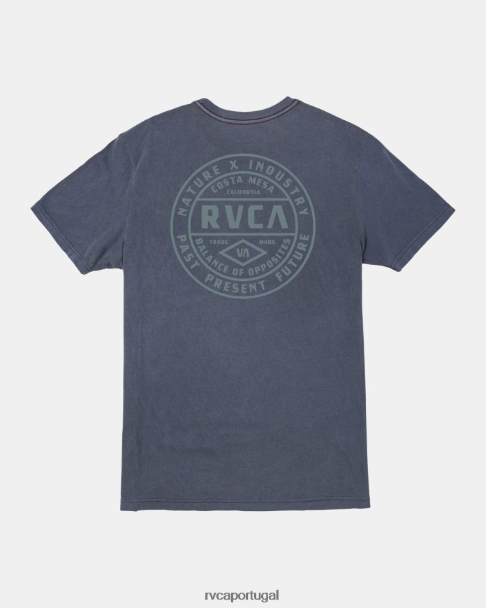 roupas RVCA homens camiseta padrão azul temperamental N00F2H370