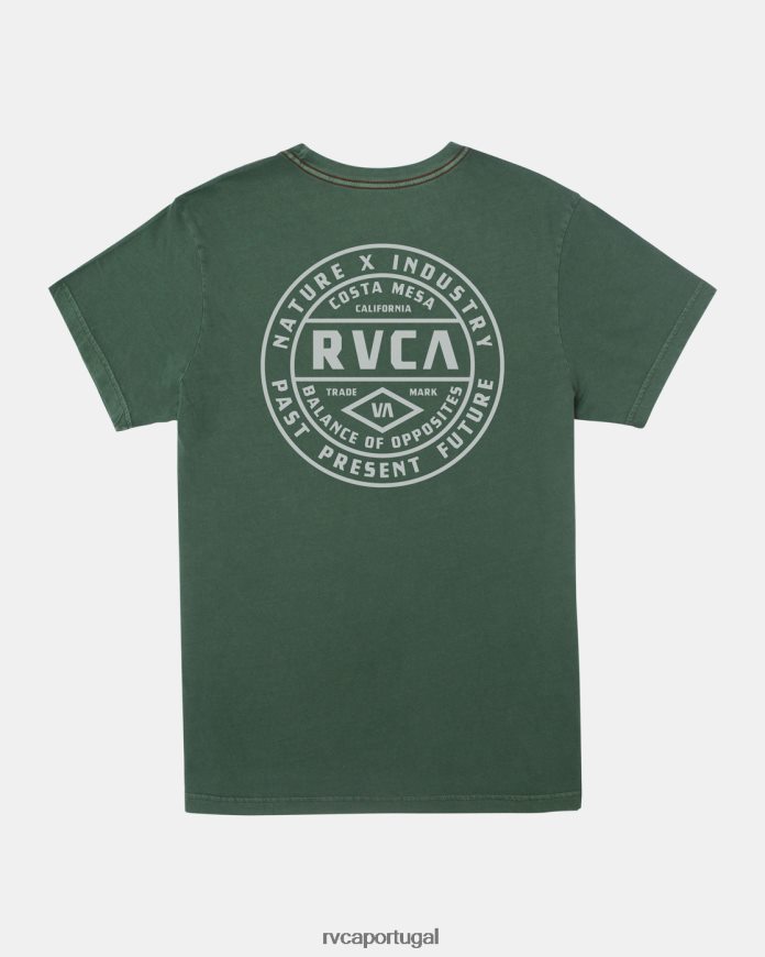 roupas RVCA homens camiseta padrão faculdade verde N00F2H400