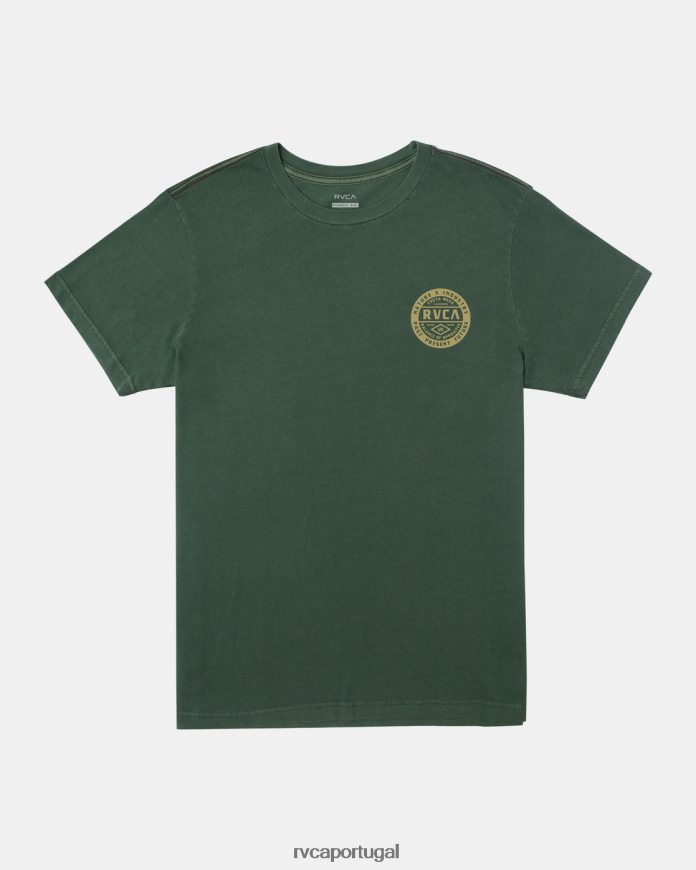 roupas RVCA homens camiseta padrão faculdade verde N00F2H400