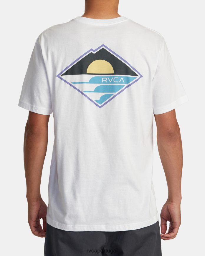 roupas RVCA homens camiseta sunswell branco N00F2H143