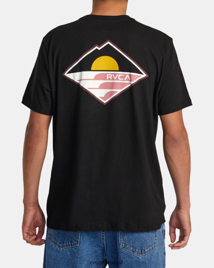 roupas RVCA homens camiseta sunswell preto N00F2H113