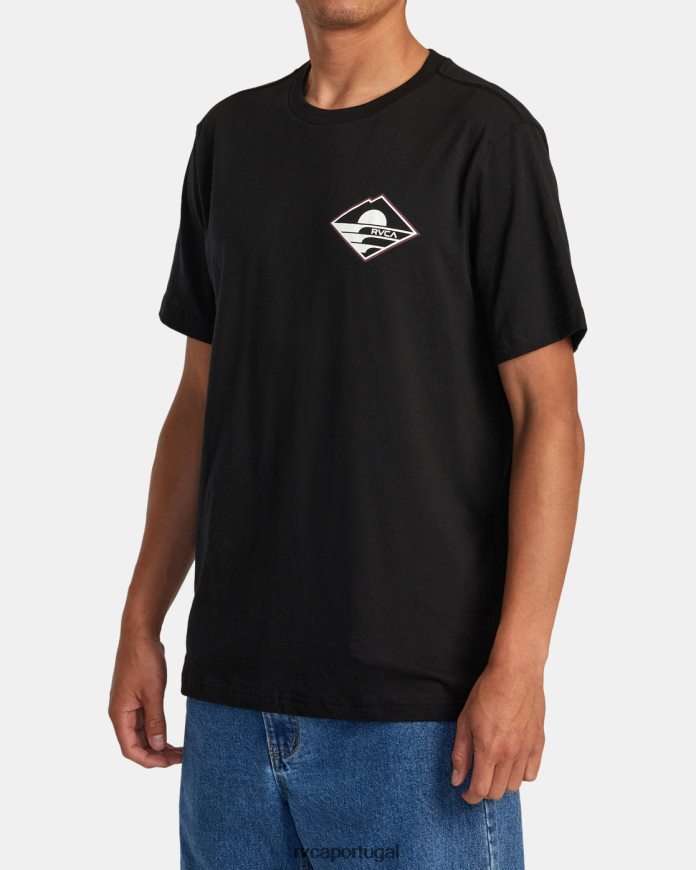 roupas RVCA homens camiseta sunswell preto N00F2H113