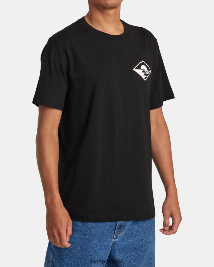 roupas RVCA homens camiseta sunswell preto N00F2H113