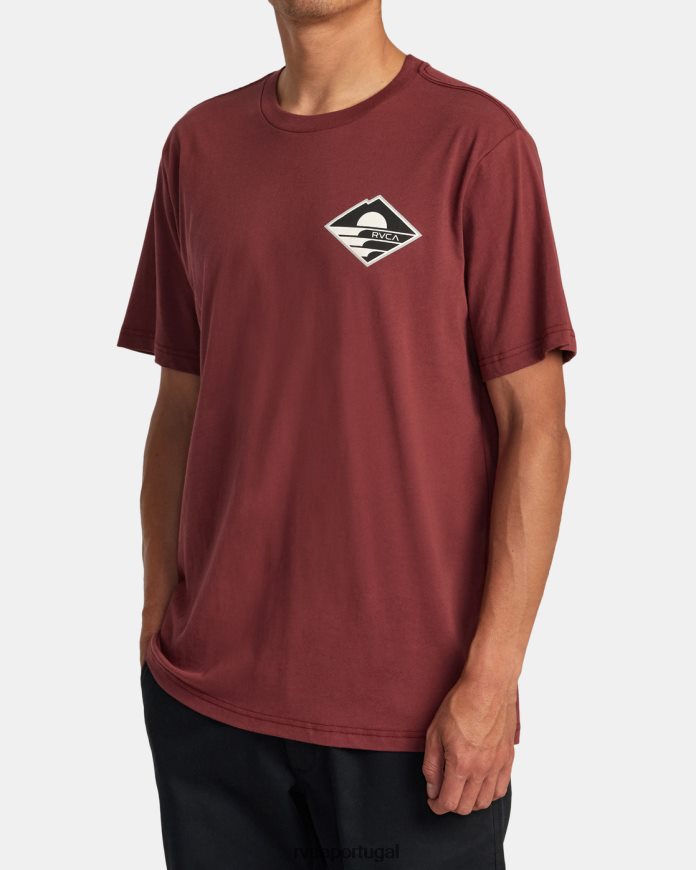 roupas RVCA homens camiseta sunswell vermelho sangue de boi N00F2H56