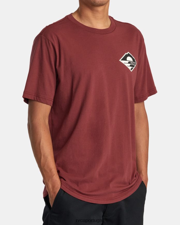 roupas RVCA homens camiseta sunswell vermelho sangue de boi N00F2H56