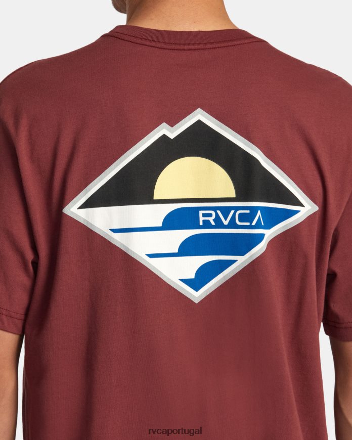 roupas RVCA homens camiseta sunswell vermelho sangue de boi N00F2H56