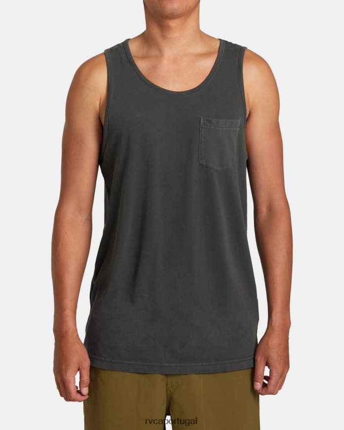 roupas RVCA homens camiseta tanque de pigmento ptc pirata preto N00F2H663