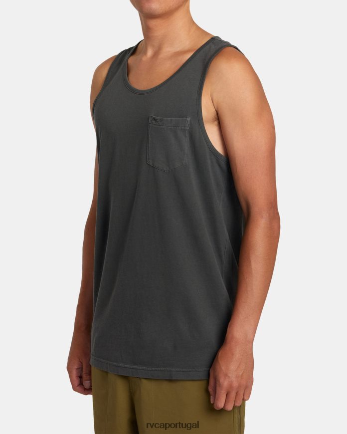 roupas RVCA homens camiseta tanque de pigmento ptc pirata preto N00F2H663