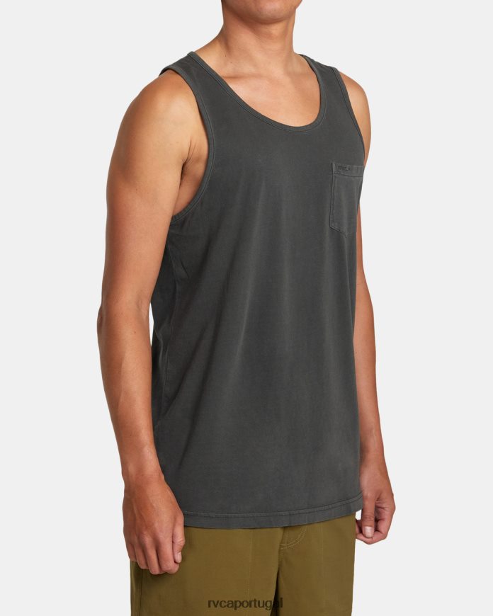 roupas RVCA homens camiseta tanque de pigmento ptc pirata preto N00F2H663