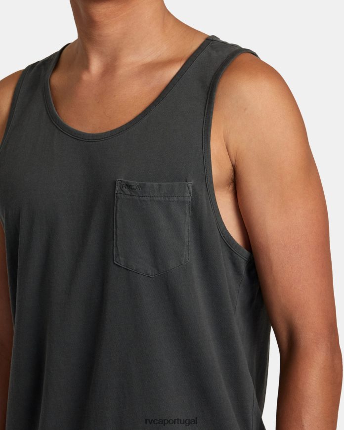 roupas RVCA homens camiseta tanque de pigmento ptc pirata preto N00F2H663