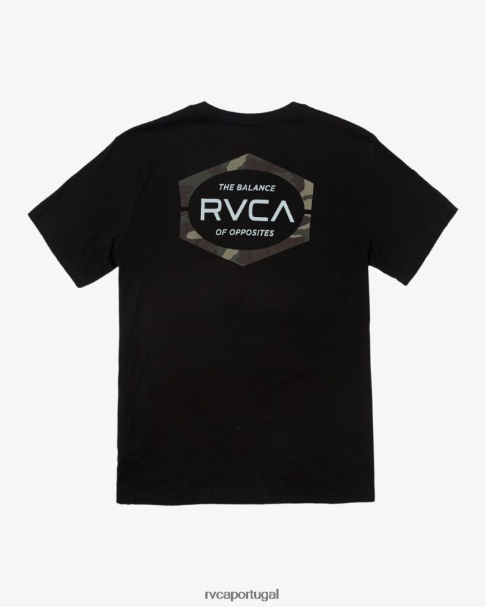 roupas RVCA homens molde camiseta manga curta preto N00F2H173