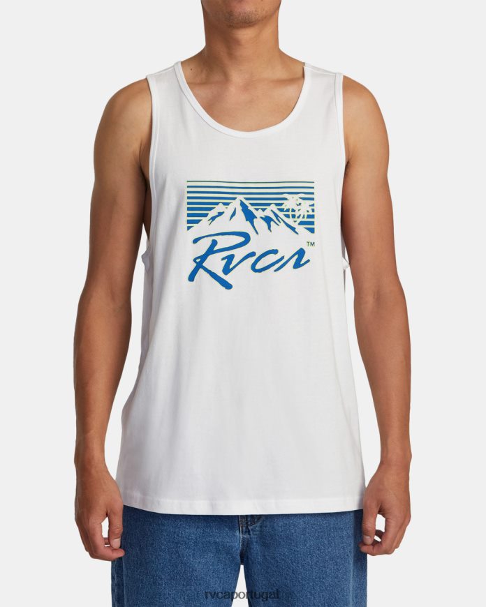 roupas RVCA homens tanque de antolhos branco N00F2H274
