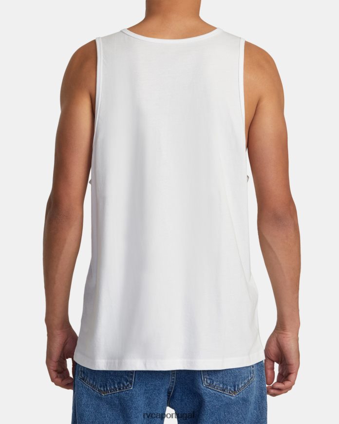 roupas RVCA homens tanque de antolhos branco N00F2H274