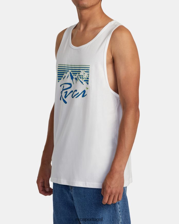 roupas RVCA homens tanque de antolhos branco N00F2H274