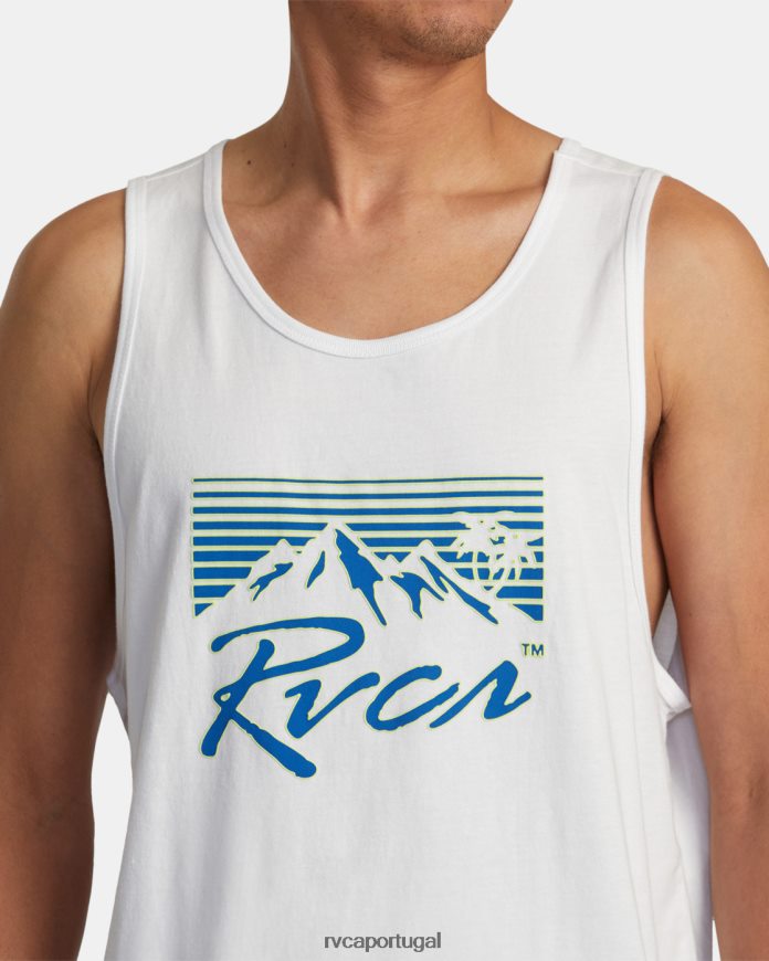 roupas RVCA homens tanque de antolhos branco N00F2H274