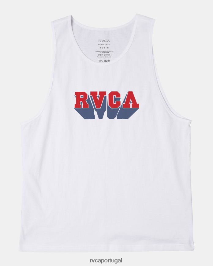 roupas RVCA homens tanque de impacto branco N00F2H75