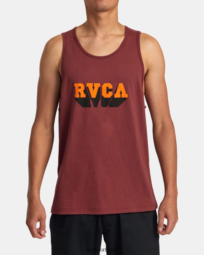 roupas RVCA homens tanque de impacto vermelho sangue de boi N00F2H131