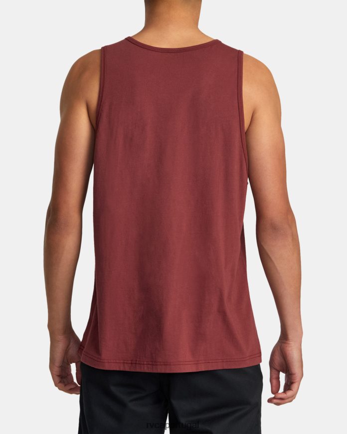 roupas RVCA homens tanque de impacto vermelho sangue de boi N00F2H131