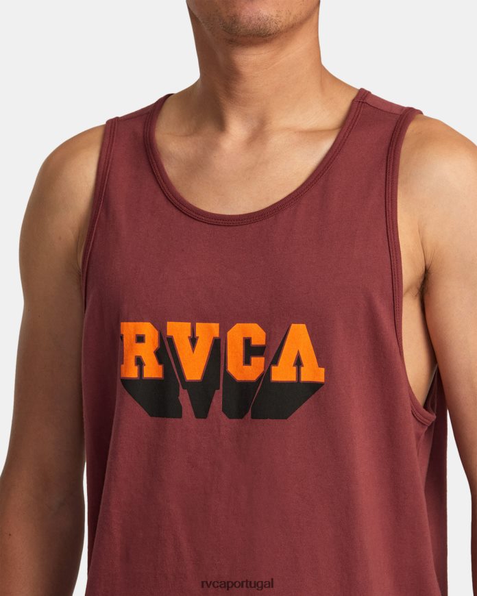 roupas RVCA homens tanque de impacto vermelho sangue de boi N00F2H131