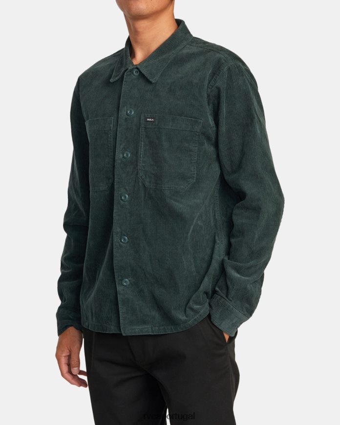 roupas RVCA homens blusa de veludo americana caçador verde N00F2H568