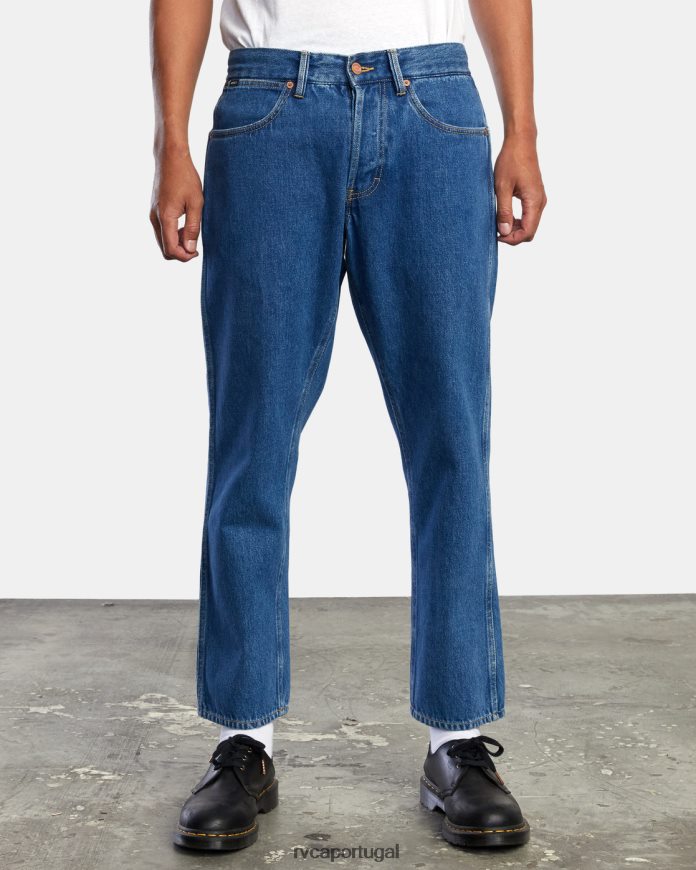 roupas RVCA homens calça jeans new dawn reta colarinho azul N00F2H912