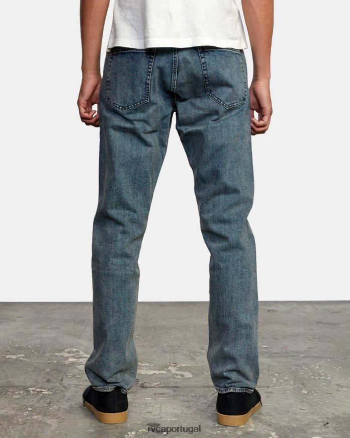roupas RVCA homens calça jeans reta para fim de semana vintage escuro N00F2H807