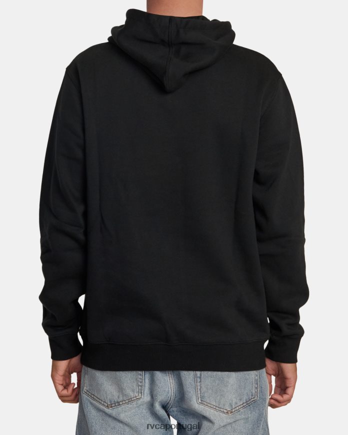roupas RVCA homens moletom americano preto N00F2H433