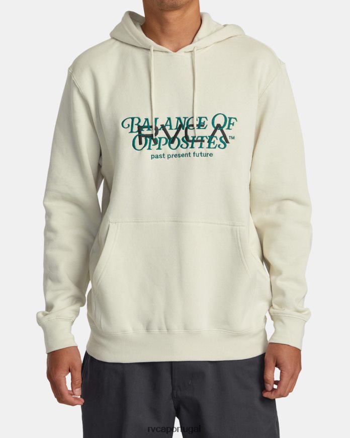 roupas RVCA homens moletom com capuz grande equilíbrio alvejante prateado N00F2H106