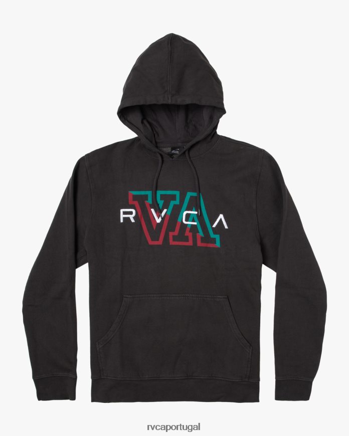 roupas RVCA homens moletom com capuz hampton preto N00F2H879
