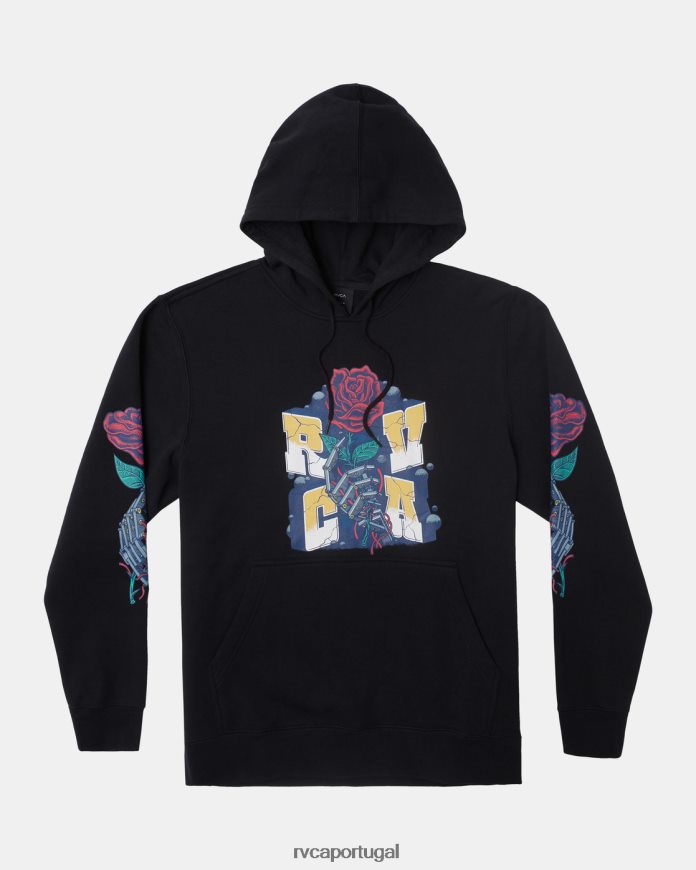 roupas RVCA homens moletom martin ander manderoid preto N00F2H306