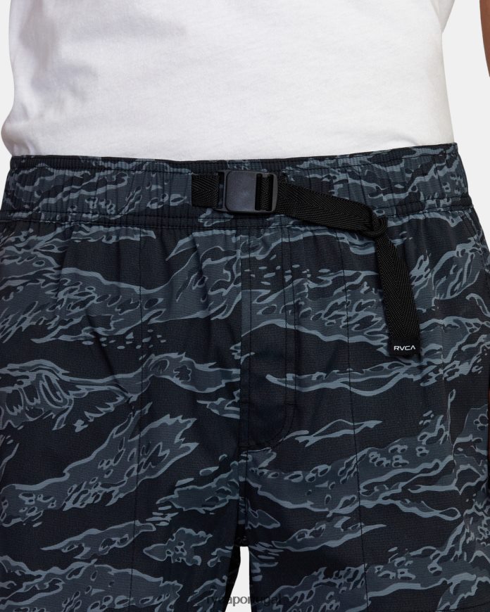 roupas RVCA homens calções de banho híbridos cívicos camuflagem preta N00F2H312