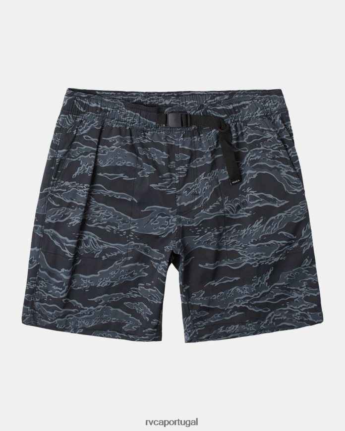 roupas RVCA homens calções de banho híbridos cívicos camuflagem preta N00F2H312