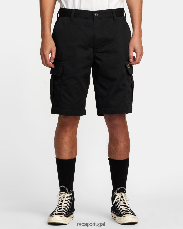 roupas RVCA homens coleção recessão americana cargo shorts preto N00F2H342