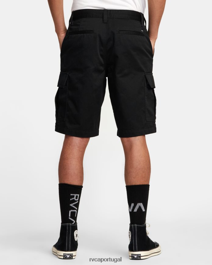 roupas RVCA homens coleção recessão americana cargo shorts preto N00F2H342