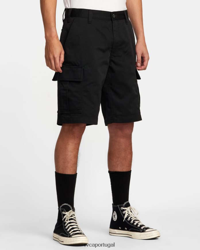 roupas RVCA homens coleção recessão americana cargo shorts preto N00F2H342