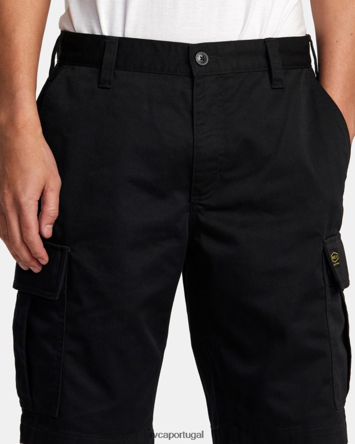 roupas RVCA homens coleção recessão americana cargo shorts preto N00F2H342