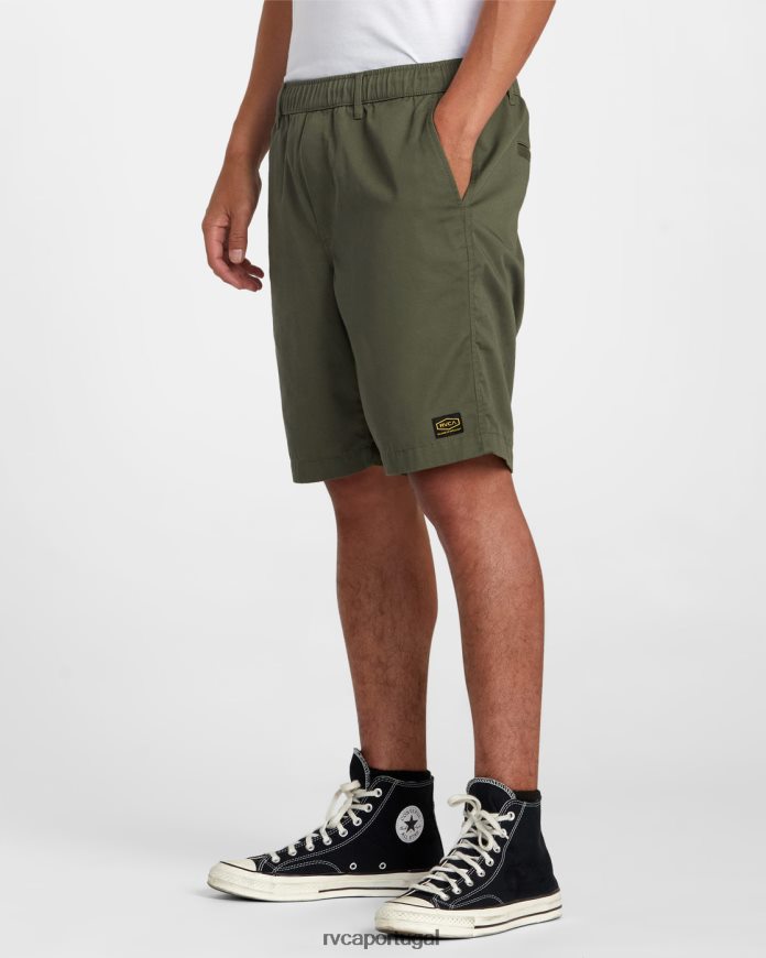 roupas RVCA homens coleção recession americana shorts elasticized 20 Oliva N00F2H232