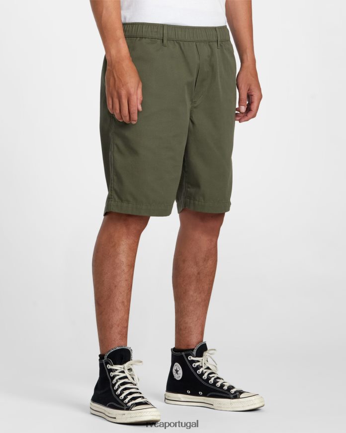 roupas RVCA homens coleção recession americana shorts elasticized 20 Oliva N00F2H232
