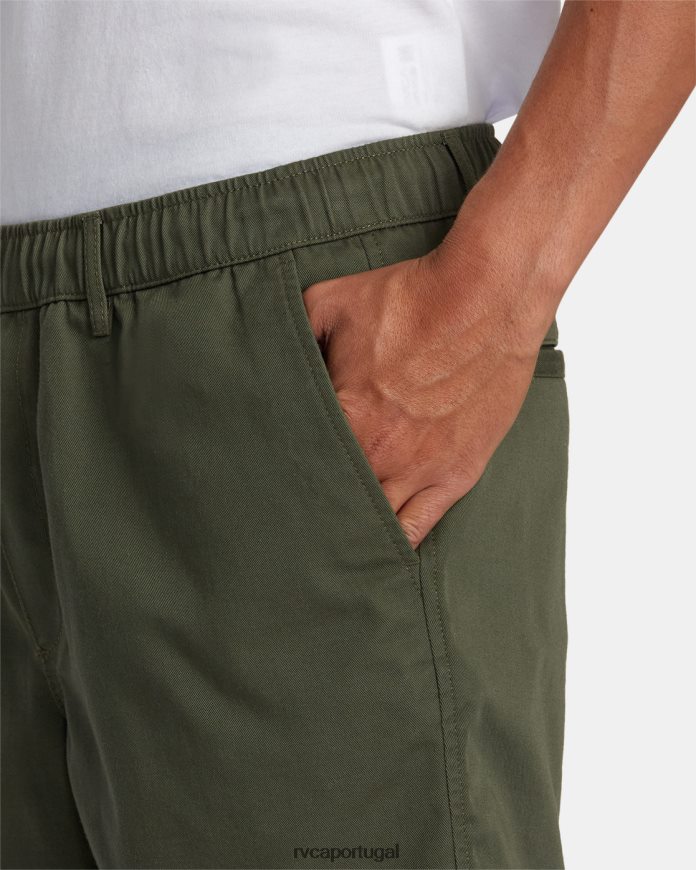 roupas RVCA homens coleção recession americana shorts elasticized 20 Oliva N00F2H232