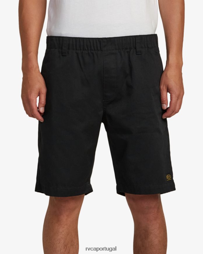 roupas RVCA homens coleção recession americana shorts elasticized 20 preto N00F2H733
