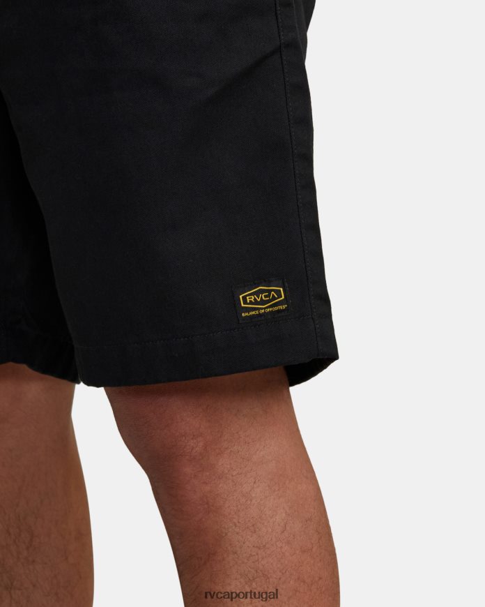 roupas RVCA homens coleção recession americana shorts elasticized 20 preto N00F2H733