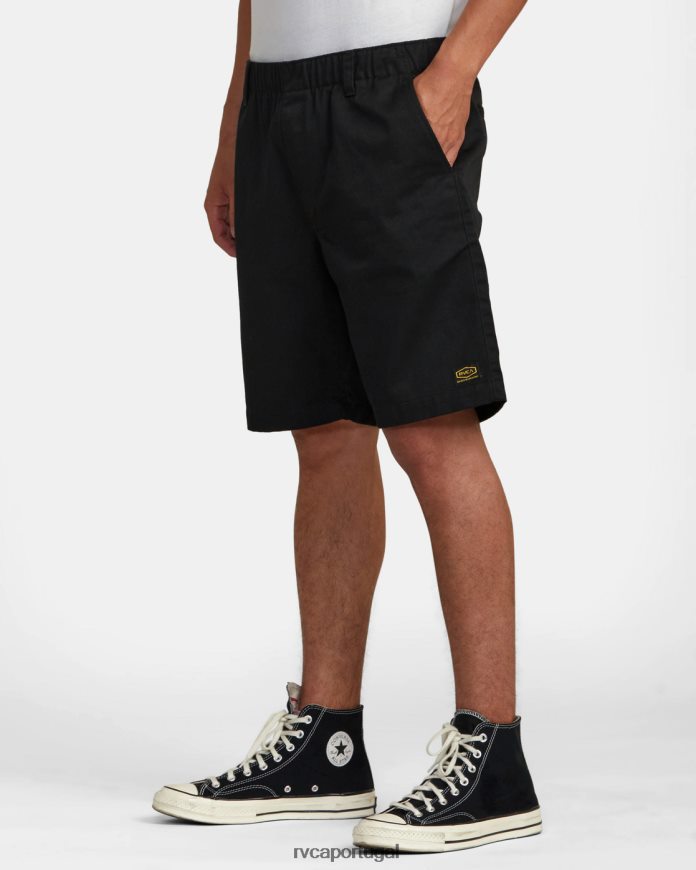roupas RVCA homens coleção recession americana shorts elasticized 20 preto N00F2H733